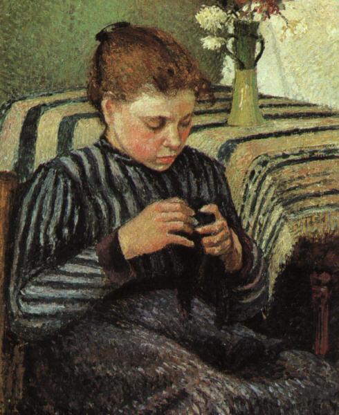 Camille Pissaro Girl Sewing Germany oil painting art